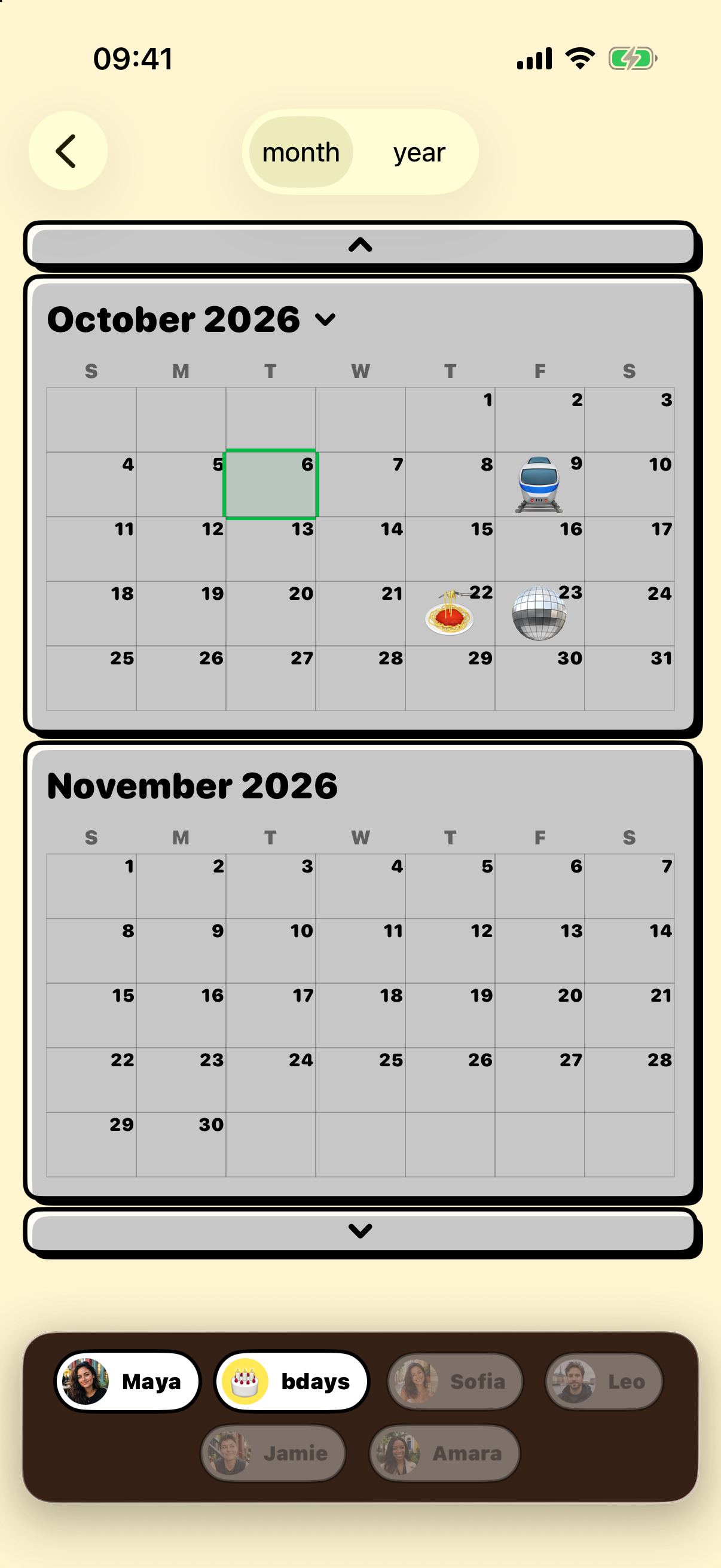 fwnds app screenshot: shared plans